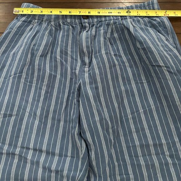 Madewell Blue Linen-Blend Track Trousers in Stripe Size Medium style MD211 - Picture 9 of 14